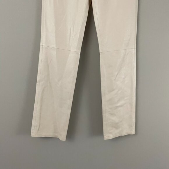 Zeynep Arcay Cropped Leather Taper Pants in Cream Size 2 - Picture 6 of 8